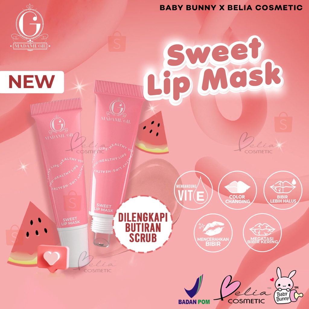 ❤ BELIA ❤ Madame Gie Sweet Lip Mask - Masker Scrub Bibir Cerah (✔BPOM)
