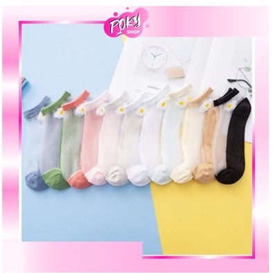 POKY - Kaos Kaki Transparan - Kaos Kaki Wanita / Kaos Kaki Bunga / Socks K5010