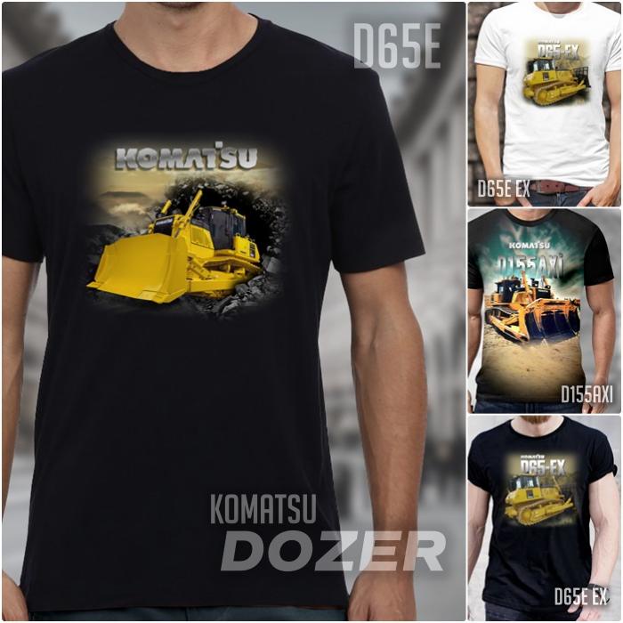 KAOS DOZER KOMATSU Baju Kaos Alat Berat Buldozer Tshirt Tambang Komatsu Dozer