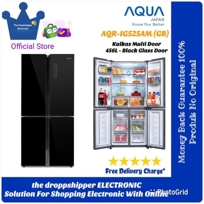 Kulkas 4 Pintu Multi Door Aqua AQR IG525AM GB AQUA AQR525AM-GB 456 L