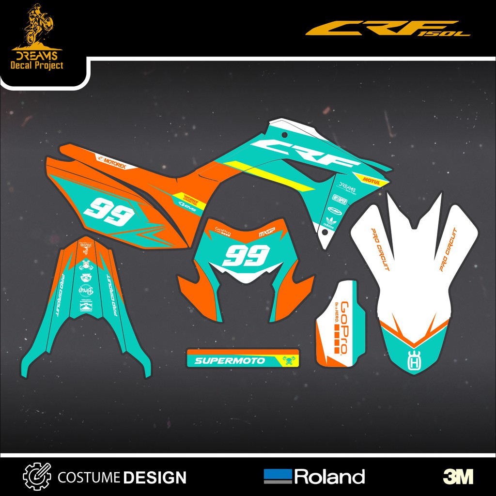 Decal Sticker CRF 150L Stabilo Orange