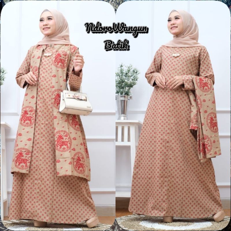gamis batik plus outer