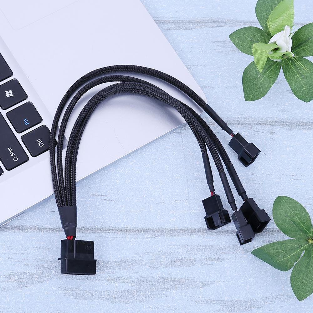 Lanfy Kabel Ekstensi 4pin PWM High Quality Wiring Cooling Fan Cable Fan Splitter Cable IDE Molex Ke Kabel Listrik Kipas Pendingin 4-Port