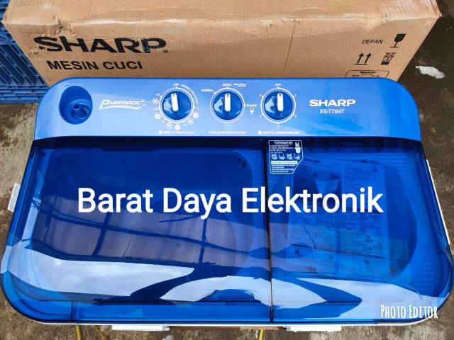 Mesin Cuci Sharp 2 Tabung 75 NT/75NT Kapasitas 7.5 Kg Low Watt