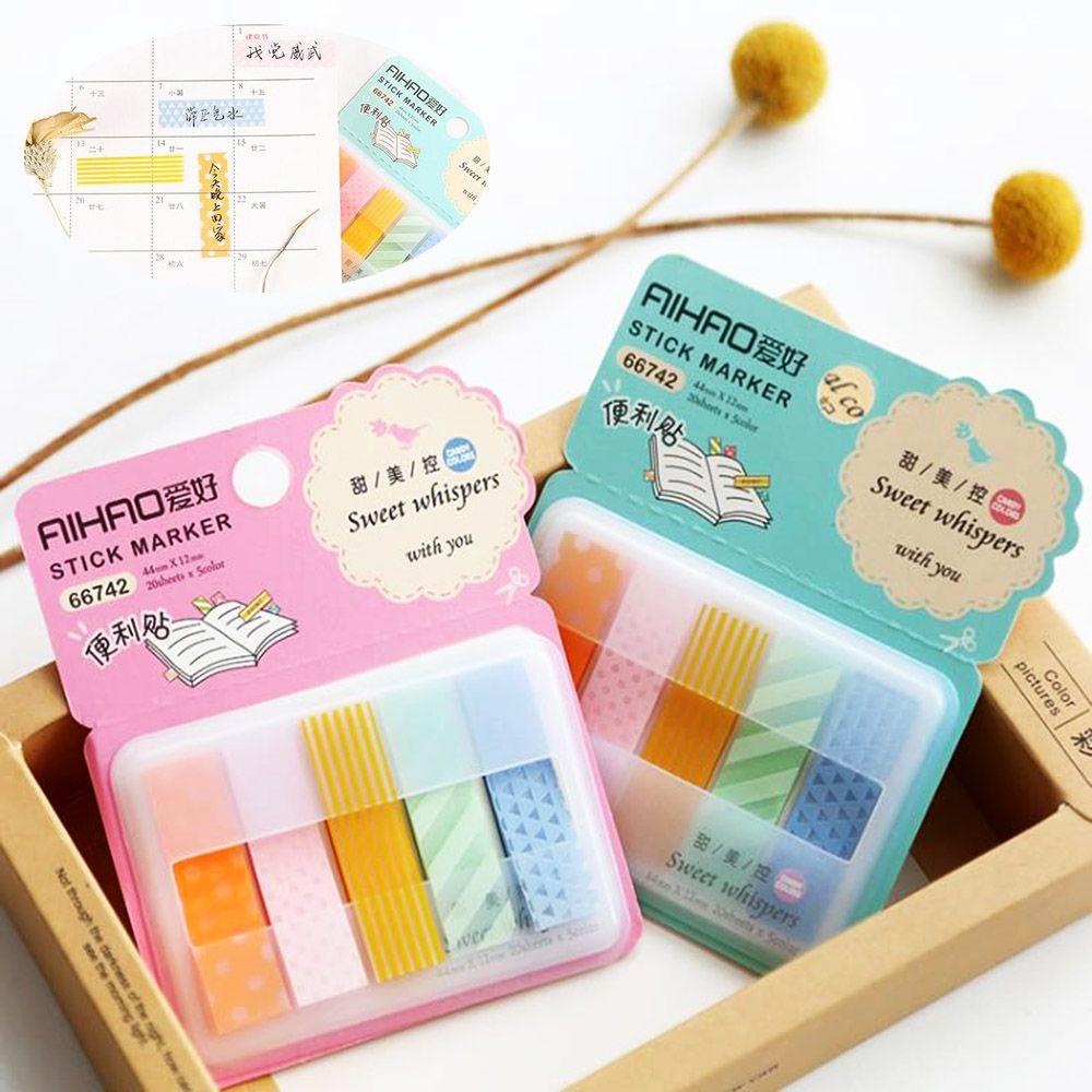 Nanas 2pcs Warna Acak Sticky Notes DIY Lucu Colorful Paster Stiker