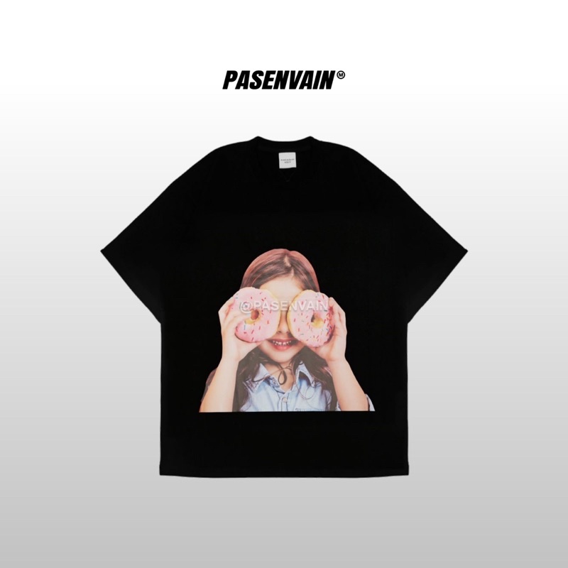 ADLV - Baby face Donut Girl Black Tee 100% Original
