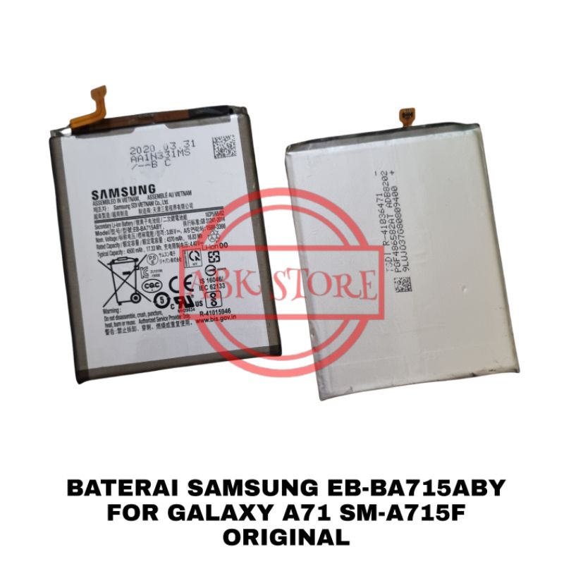 BATRE BATERAI BATTERY SAMSUNG GALAXY A71 A715F SM-A715F EB-BA715ABY ORIGINAL