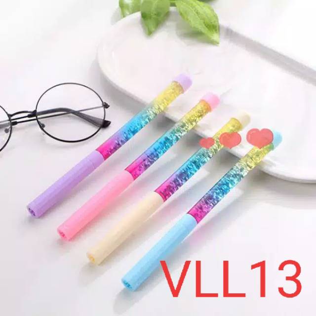 

VLL 13 Pulpen pena pen gel glitter shaker cantik