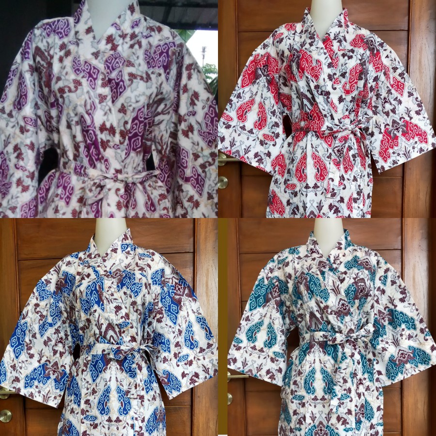 Kimono Batik Spa Hotel Motif Batik Lawasan Baju Tidur Kimono Lengan Panjang