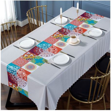 TOMUMUDA COD Taplak Meja Makan Motif Waterproof Anti Air 140x180 PVC Table Cloth LDL37