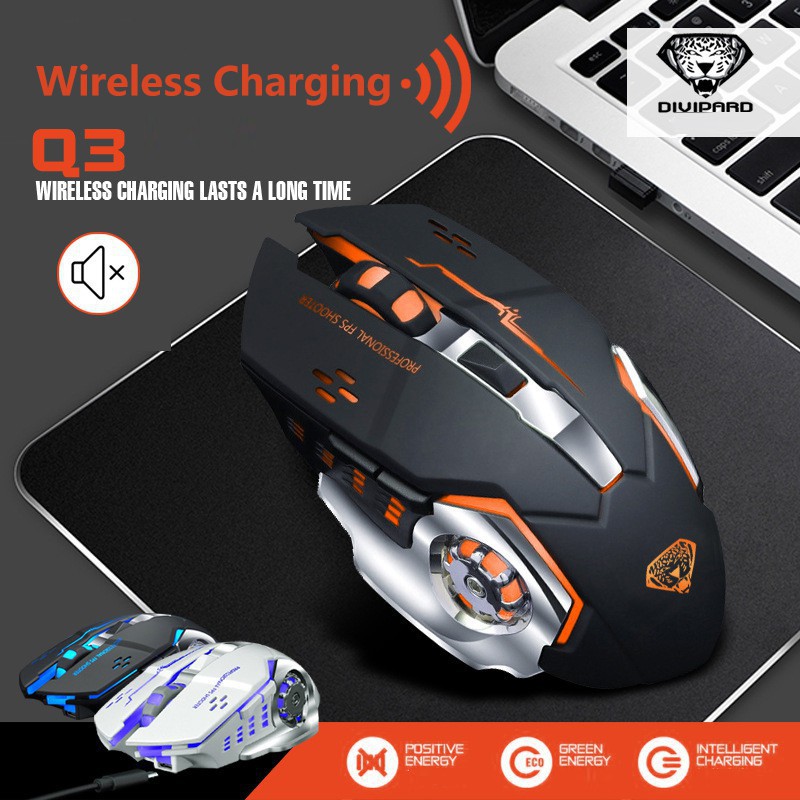 DIVIPARD Q3 2.4GHz Wireless Charging Mice Colorful LED