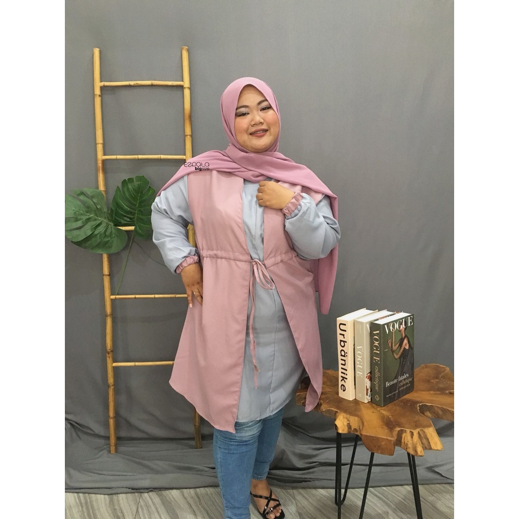 Ezpata Tunik Big Size Jumbo LD 120 Muslim Hijab Resleting Dada Cardi Nempel Terbaru