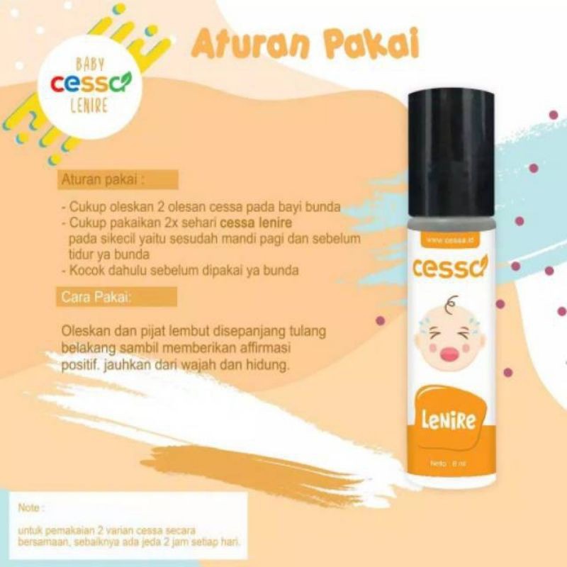 CESSA BABY (0-3th) / KIDS (2-8th) - Essential Oil Roll On untuk Bayi &amp; Anak | Lenire / Fever Drop / Cough Flu / Immune Booster / Bugs Away 8ml