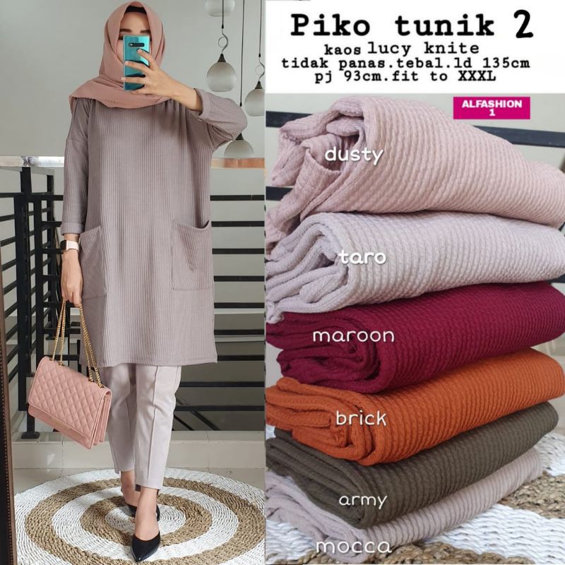 Piko Tunik/Tunik Kaos/Pakaian Wanita