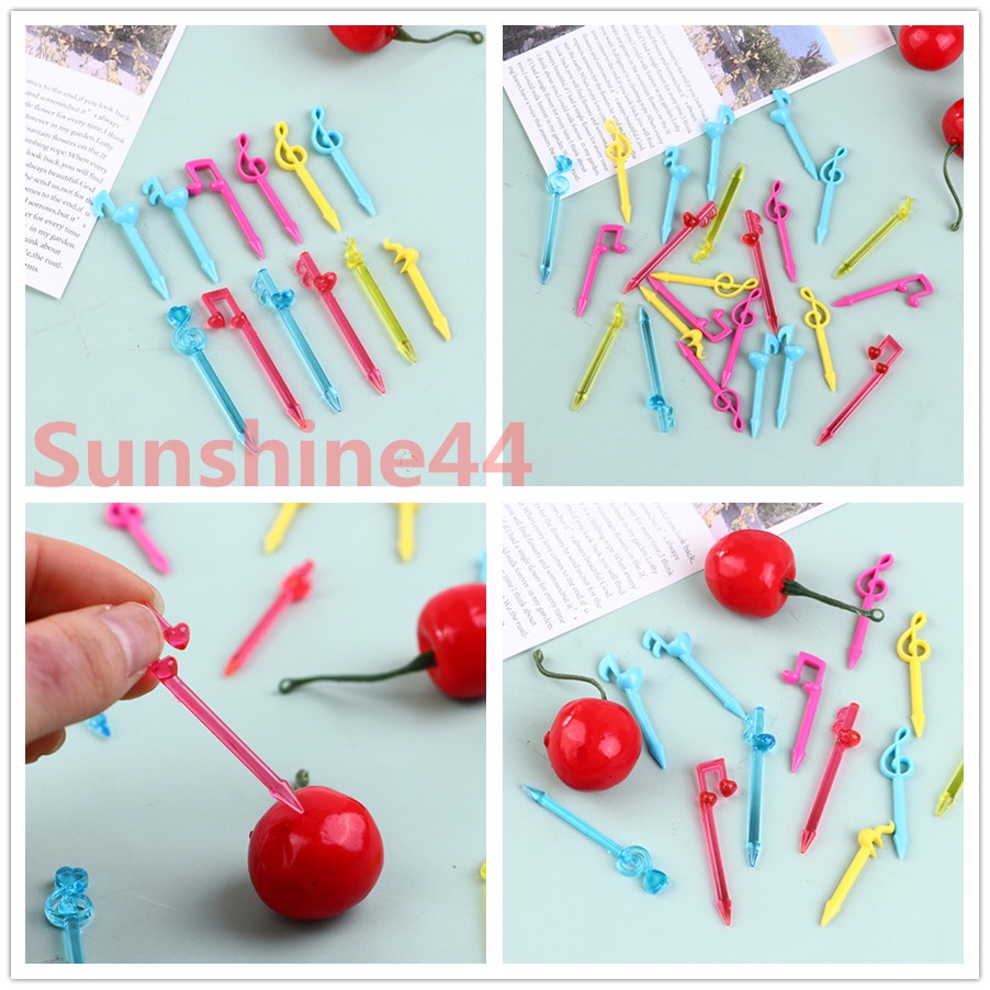 Sunshine 24pcs / set Garpu Buah / Dessert / Kue Mini Motif Kartun Untuk Anak