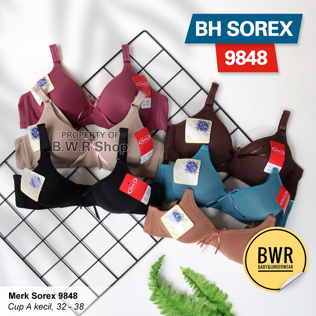 Pilih Warna Bra Sorex 11107  Bh / Bra Wanita Tanpa Kawat Busa Tipis T-Shirt Kancing 2 - Bwr