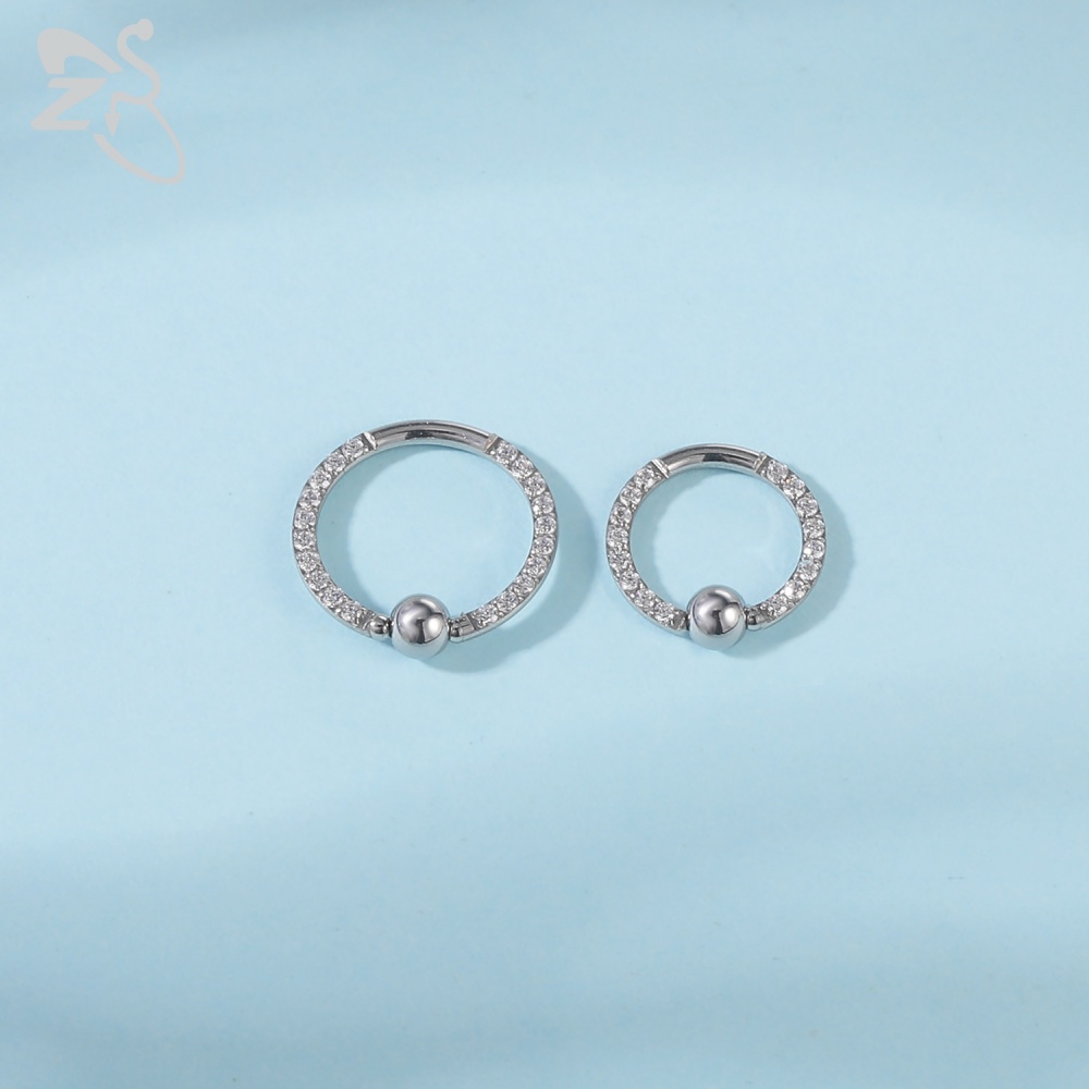 1pc Cincin Tindik Telinga Hidung Bahan Stainless Steel 16g 8 / 10mm