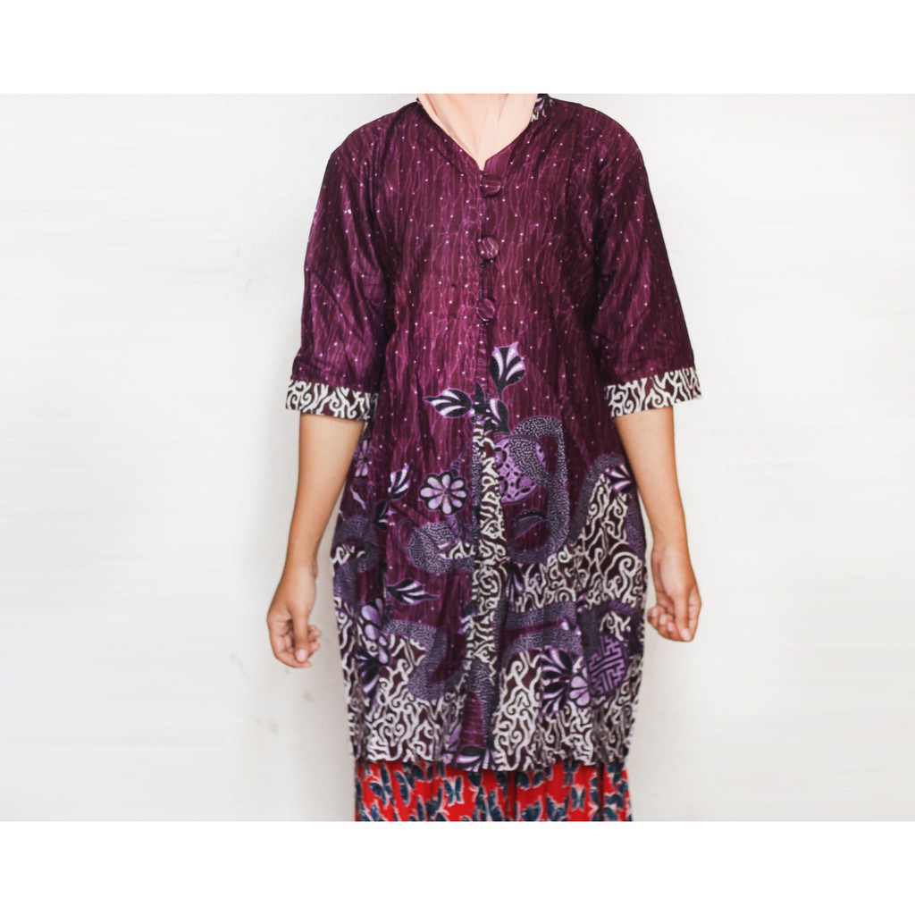 Blouse Batik Wanita I Blus Batik I Blus Kerja Wanita Batik Gantari-SIZE XL