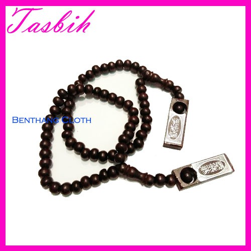 Tasbih Kayu Coklat Muda/Tua