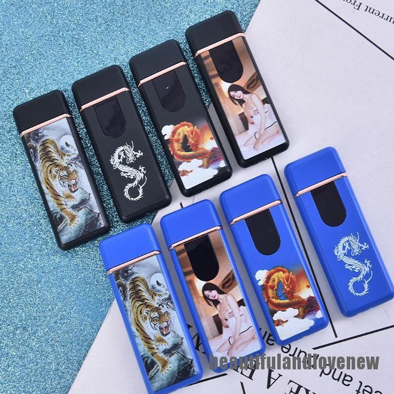 Korek Api Elektrik USB Finger Touch Sensor Model Gambar/Korek Api Bara USB