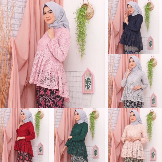 BAJU ATASAN WANITA LENGAN PANJANG BAJU BROKAT PESTA MEWAH PAKAIAN WANITA KEBAYA BRUKAT TERBARU 2021