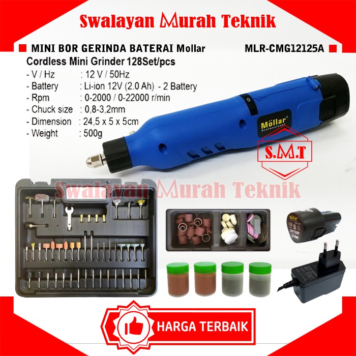 Mini Bor Gerinda Baterai MOLLAR CMG12125A Die Grinder Tuner Cordless