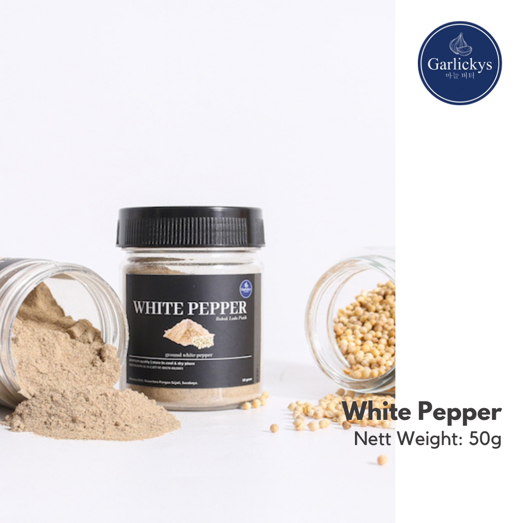 GARLICKYS Bumbu Dapur Lada Merica Putih Bubuk Black Pepper Kasar White Pepper Powder Premium Quality