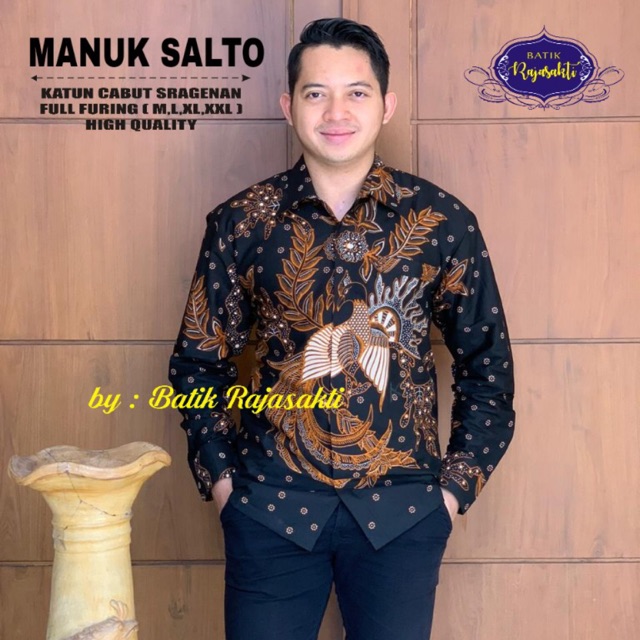 Batik Pria MANUK SALTO Katun Cabut Sragenan Full Furing Termurah