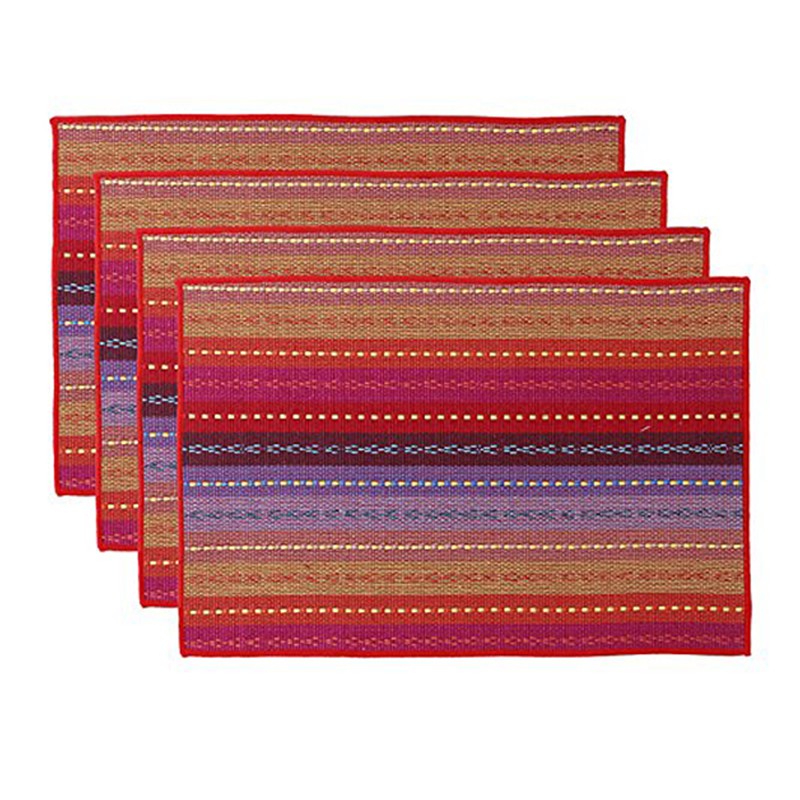 Woven Cotton Placemat Anti Slip Heat Insulation Washable Fabric