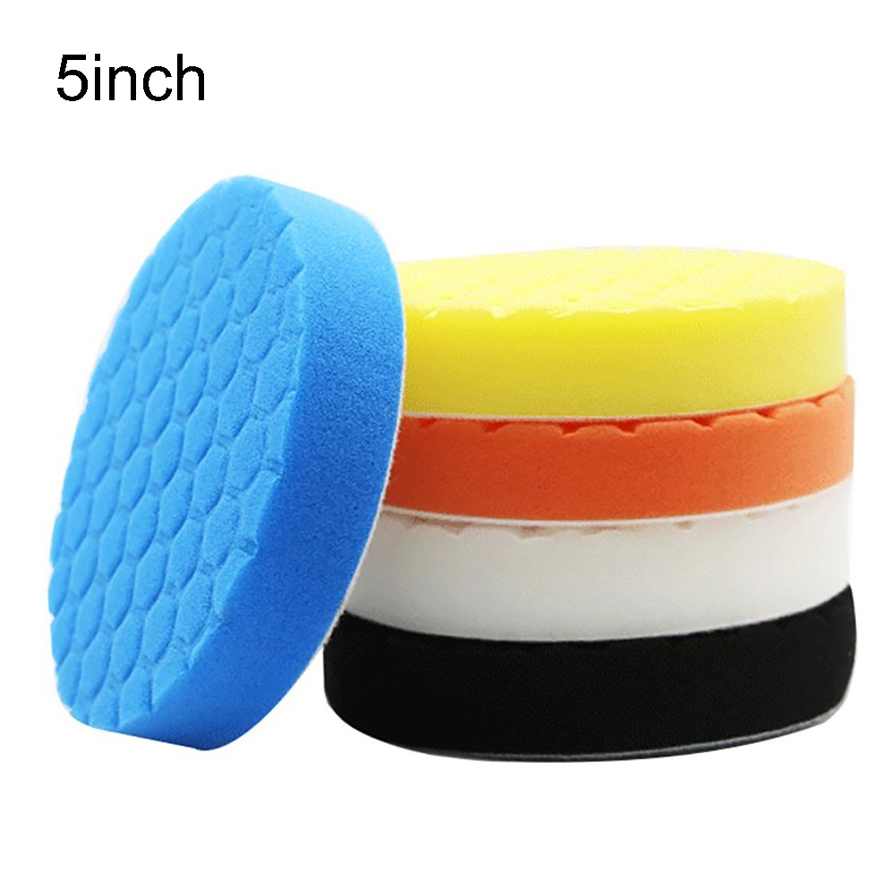 [Jianxin] 5Pcs 3/4/5/6/7inch Car Auto Body Care Round Sponge Buffing Polishing Waxing Pad