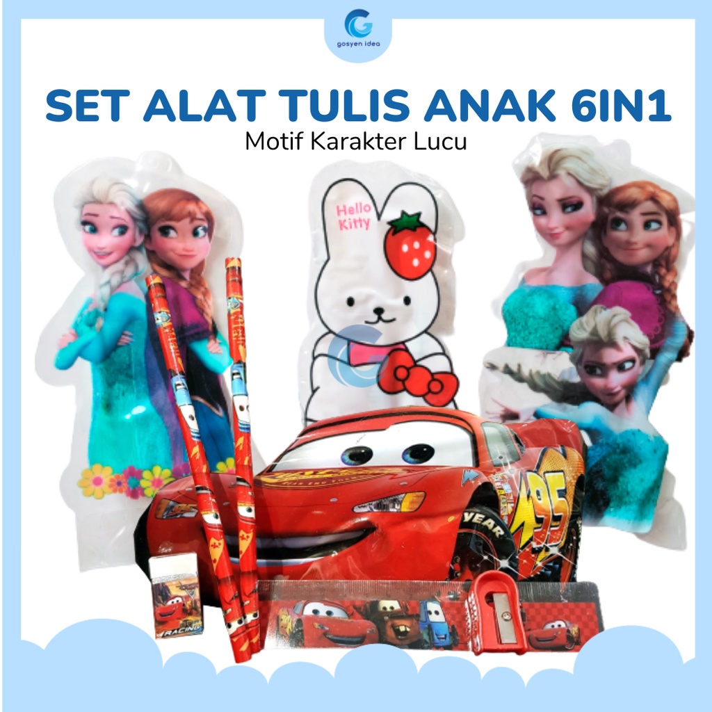 

Paket Hemat Alat Tulis Anak 6in1 Karakter