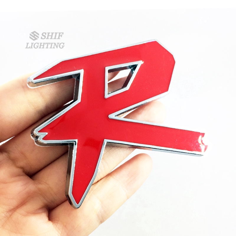 1Pc Stiker Emblem Logo R Bahan Metal Untuk Dekorasi Bagasi Belakang Mobil Honda Civic Accord Jazz Fit R