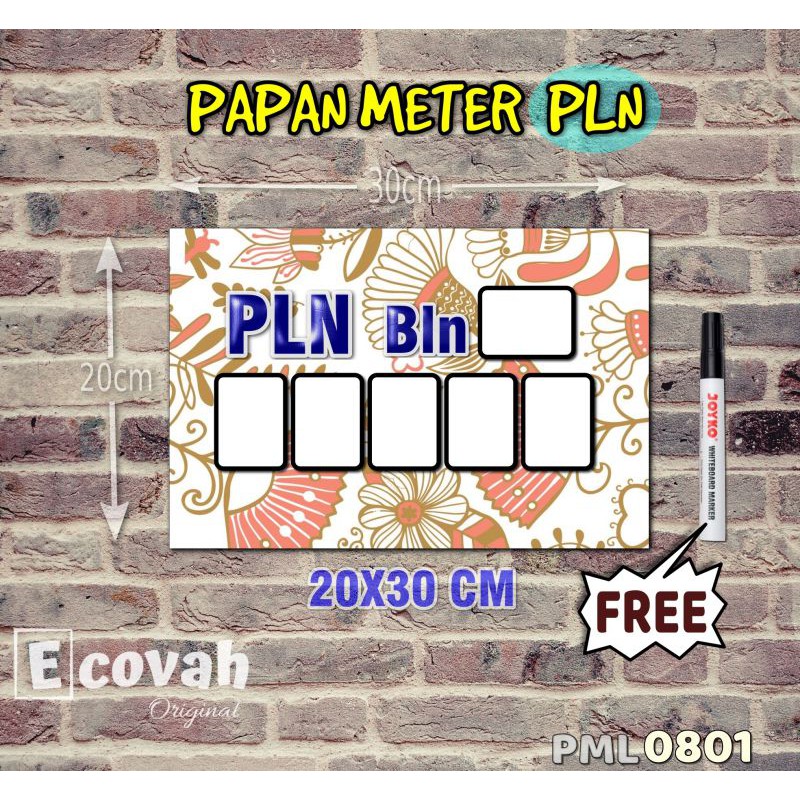 

Ecovah Papan Meter Listrik PLN PAM motif Unik - Flower 01