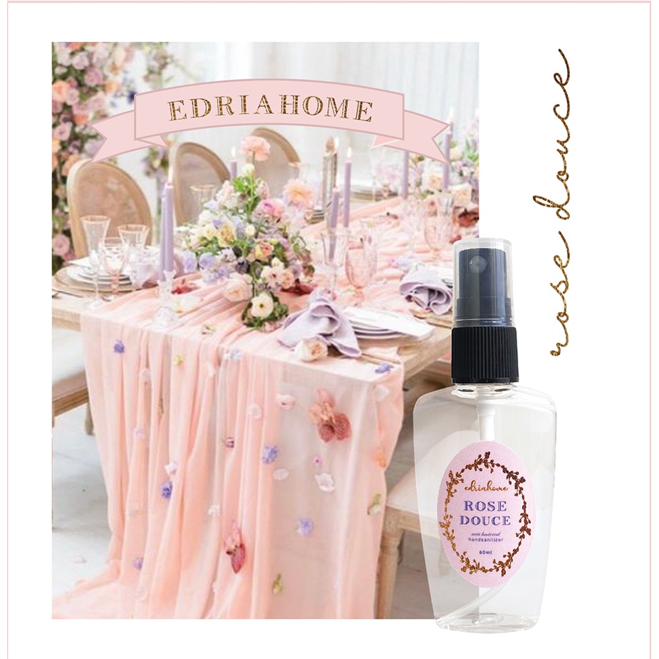 Edriahome Hand Sanitizer Aromatic Food Grade  60 ML Rose Douce / Hand Sanitizer Spray