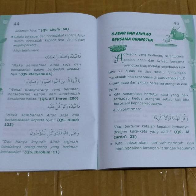 Adab Dan Akhlaq Anak Sholih Atau Buku Pelajaran Adab Dan Akhlak Anak