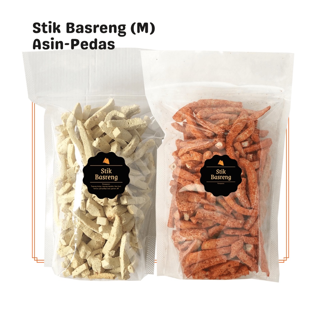 

SNACK KEKINIAN Stik Basreng Asin / Pedas (M) / Snack Cemilan / Camilan Pedas Asin