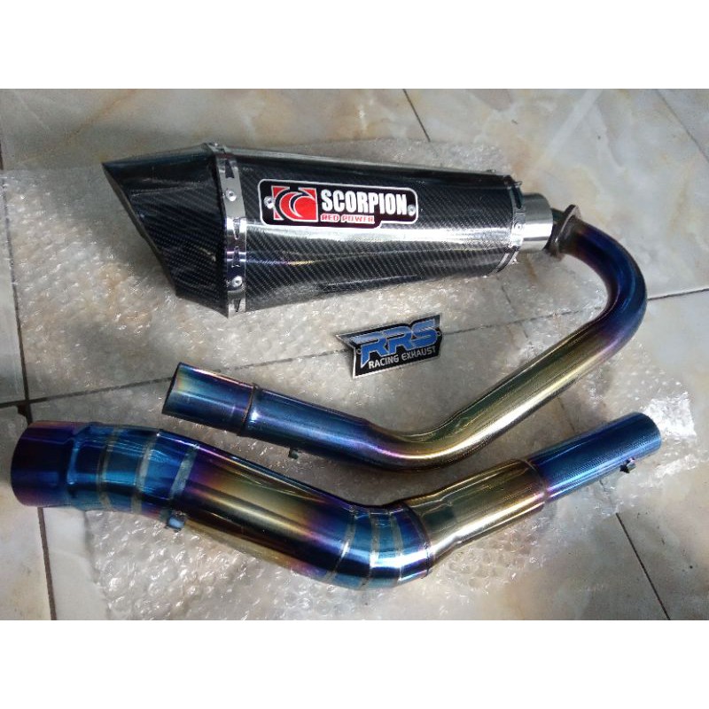 Knalpot Scorpion Racing Vixion, Verza , Fu , Sonic , GTR , Cb150r, cbr150 , r15v3/v2 , matic,bebek