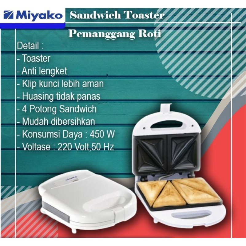 Miyako TSK 258 Sandwich Toaster - Panggangan Roti - Pemanggang Roti Elektrik