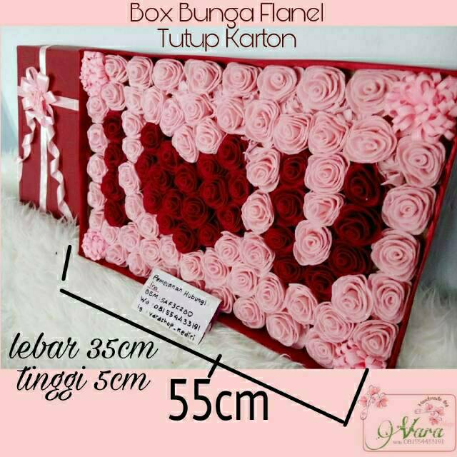 Box bunga flanel 3-4huruf  / box bunga flanel / bunga box / bunga mawar box