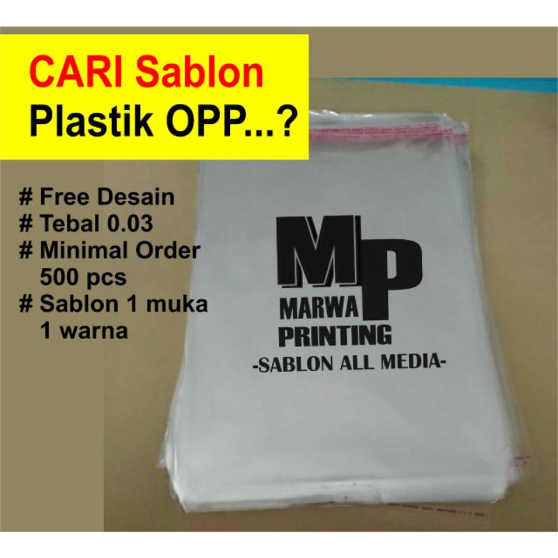 PLASTIK OPP SABLON 1WARNA/PLASTIK KEMASAN ROTI SABLON CUSTOM