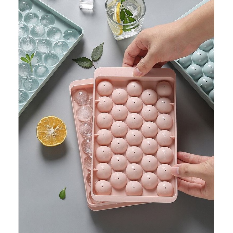 Cetakan Es Batu Bulat Kotak 33 Grid Mould Es Krim Jelly Pudding Ice Cube Tray Box DIY
