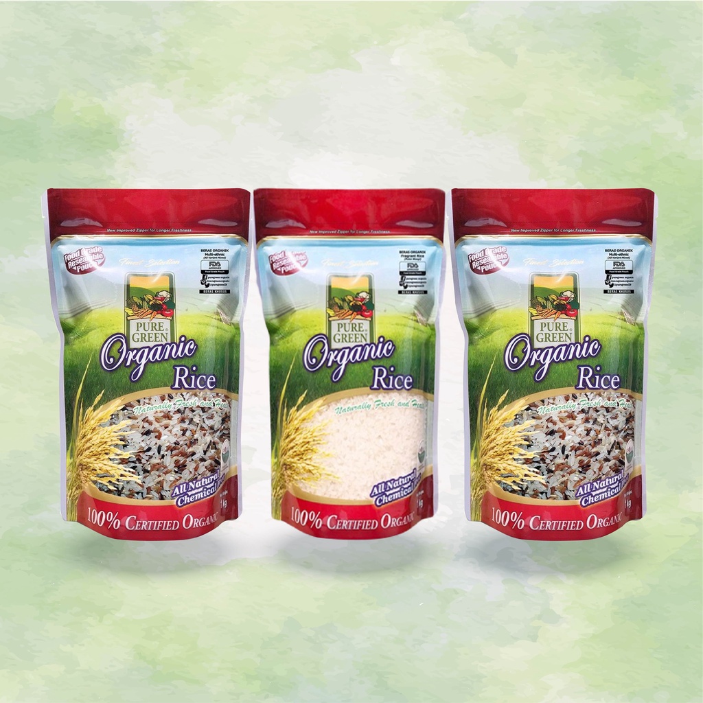 

2 Puregreen Beras Organik Multi-Ethnic & 1Puregreen Beras Organik Fragrant/ P Wangi - 1kg