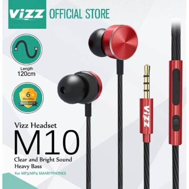 HANDSFREE BLUETOOTH / EARPHONE WIRELESS EAVY BASS VZ-M1O ORIGINAL VIZZ