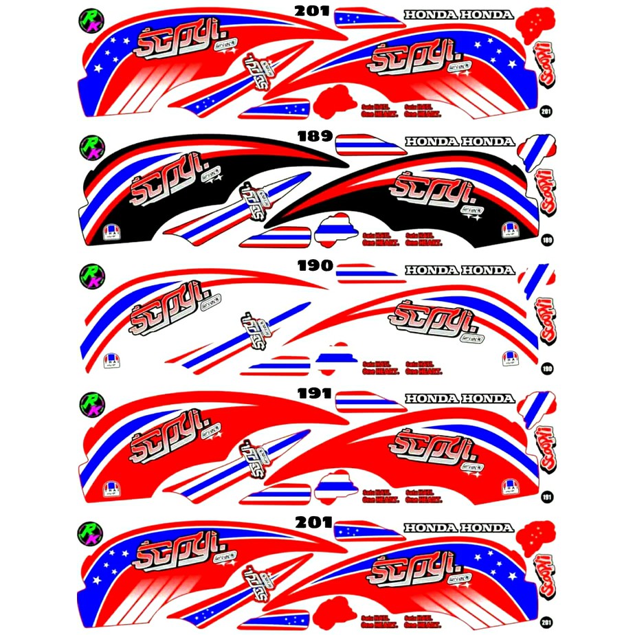 Sticker Striping Variasi Thailand Thailook Scoopy Fi 2013-2016 (FLAG)4 f1169