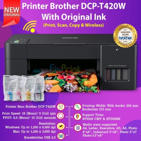 Jual Printer Brother DCP-T420W 420W Garansi Resmi T420 All In One Wifi ...