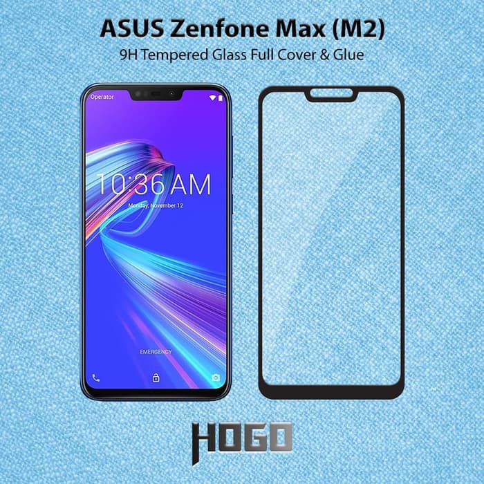 ASUS Zenfone Max M2 Tempered Glass HOGO Full Cover Glue