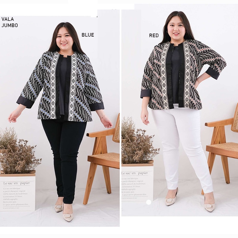 Evercloth Vala Atasan Batik Blouse Wanita Atasan Wanita Blouse Batik Wanita Lengan Panjang Atasan Batik Wanita 3/4