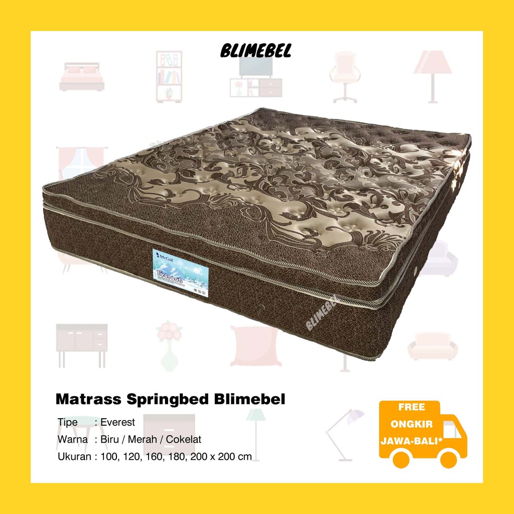 [100% FREE ONGKIR JAWA-BALI*] Mattrass BLIMEBEL Tipe Everest / Kasur Springbed Matras Matrass
