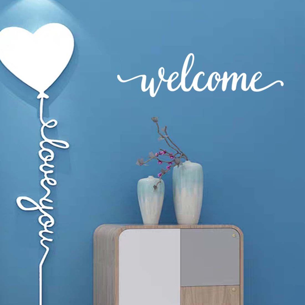 Populer Welcome Wall Art Sticker Dekorasi Rumah Kamar Tidur Kantor Ruang Tamu Modern