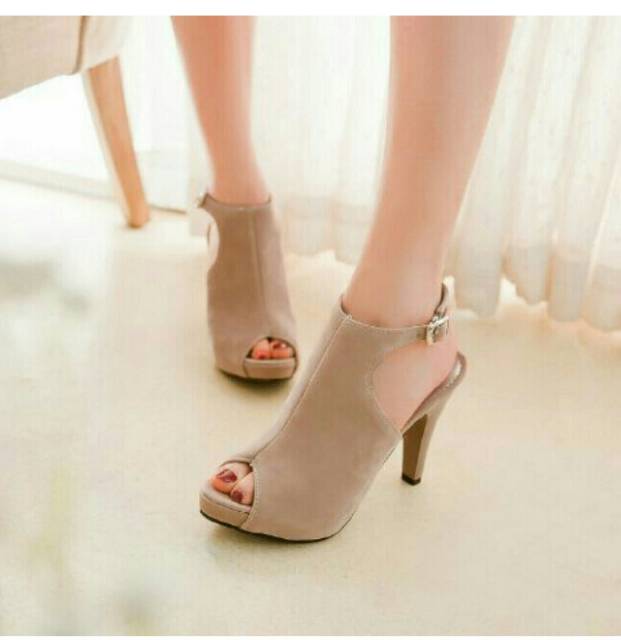 Heels wanita formal - heels wanita hitam kerja - heels wanita hak lancip - sepatu hak tali PD343